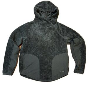 Nike black teddy sherpa fleece pullover training hoodie women’s XS